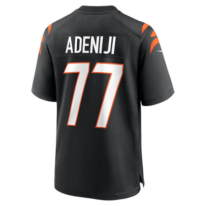 Cincinnati Bengals #77 Hakeem Adeniji Black Game Jersey Stitched American Football Jerseys