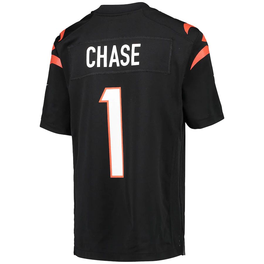 Cincinnati Bengals #1 Ja'Marr Chase Black Game Jersey Stitched American Football Jerseys