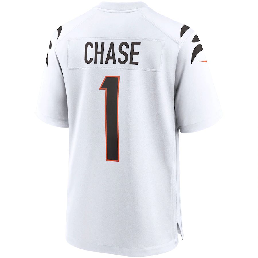 Cincinnati Bengals #1 Ja'Marr Chase White Game Jersey Stitched American Football Jerseys