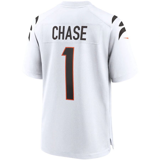 Cincinnati Bengals #1 Ja'Marr Chase White Game Jersey Stitched American Football Jerseys