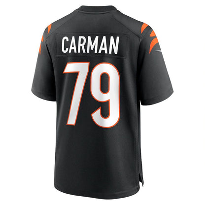 Cincinnati Bengals #79 Jackson Carman Black Game Jersey Stitched American Football Jerseys