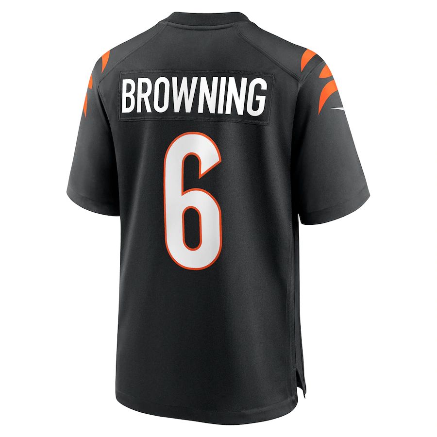 Cincinnati Bengals #6 Jake Browning Black Game Jersey Stitched American Football Jerseys