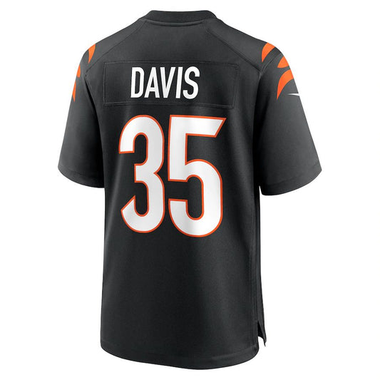 Cincinnati Bengals #35 Jalen Davis Black Game Player Jersey Stitched American Football Jerseys