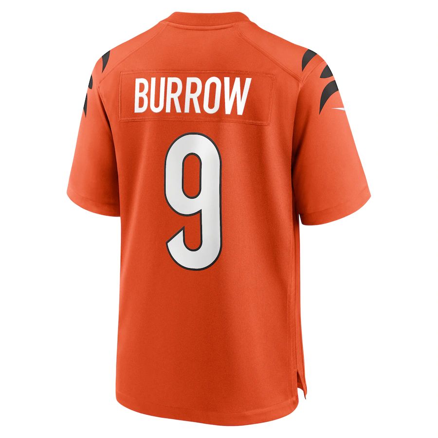 Cincinnati Bengals #9 Joe Burrow Orange Alternate Game Jersey Stitched American Football Jerseys