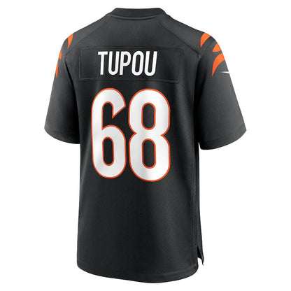 Cincinnati Bengals #68 Josh Tupou Black Game Player Jersey Stitched American Football Jerseys