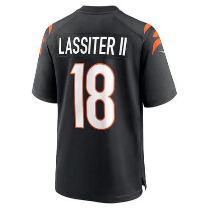 Cincinnati Bengals #18 Kwamie Lassiter II Black Game Player Jersey Stitched American Football Jerseys