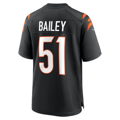 Cincinnati Bengals #51 Markus Bailey Black Game Jersey Stitched American Football Jerseys