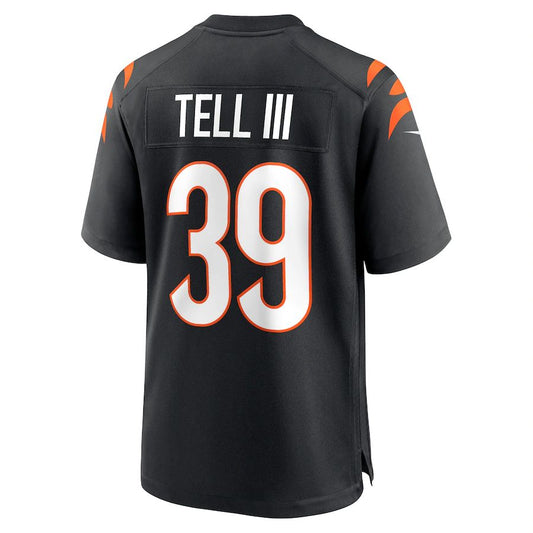 Cincinnati Bengals #39 Marvell Tell III Black Game Player Jersey Stitched American Football Jerseys