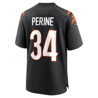 Cincinnati Bengals #34 Samaje Perine Black Game Jersey Stitched American Football Jerseys