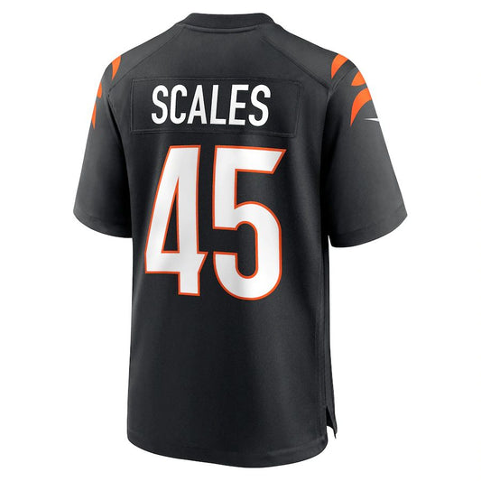 Cincinnati Bengals #45 Tegray Scales Black Game Player JerseyStitched American Football Jerseys