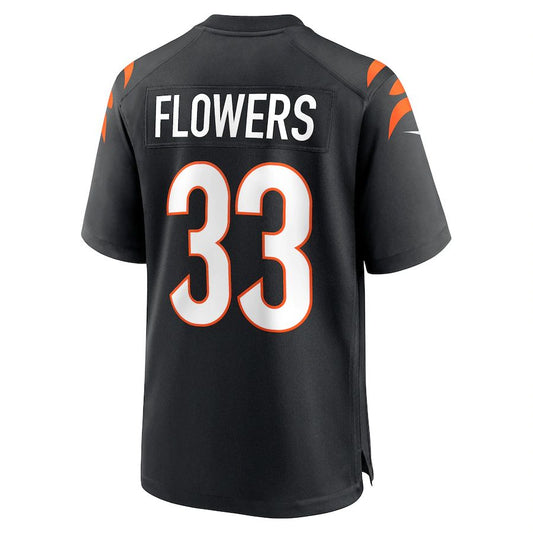 Cincinnati Bengals #33 Tre Flowers Black Game Jersey Stitched American Football Jerseys