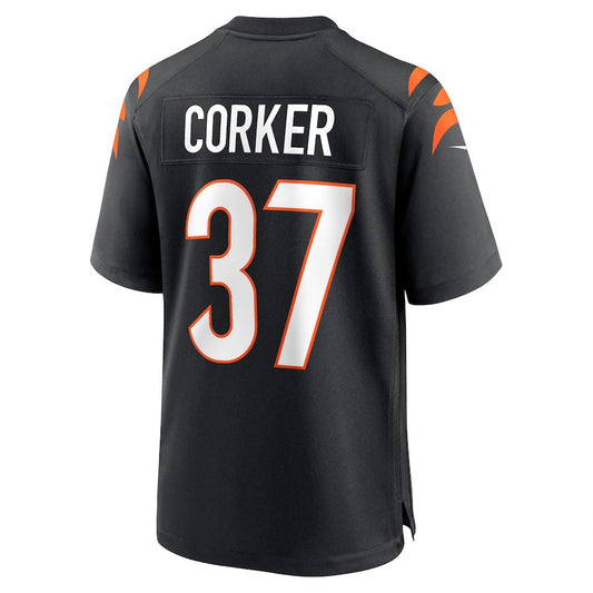 Cincinnati Bengals #37 Yusuf Corker Black Game Player Jersey Stitched American Football Jerseys