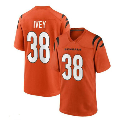 Cincinnati Bengals #38 DJ Ivey Game Jersey - Orange Stitched American Football Jerseys