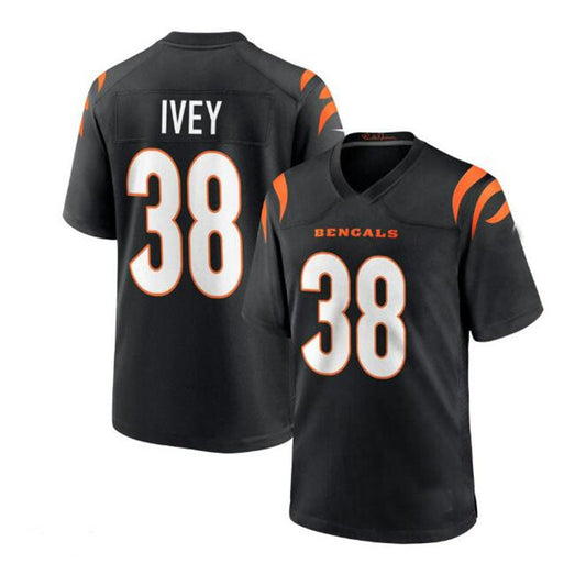 Cincinnati Bengals #38 DJ Ivey Game Jersey - Black Stitched American Football Jerseys