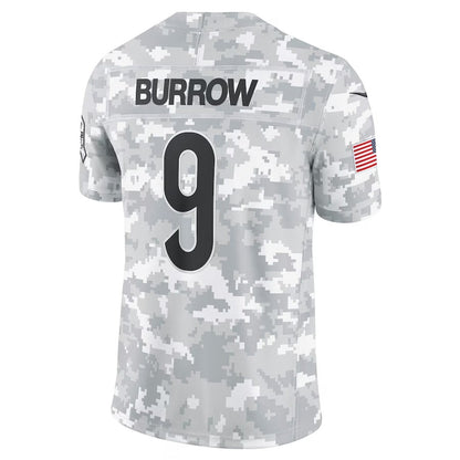 Cincinnati Bengals #9 Joe Burrow Arctic Camo 2024 Salute to Service Limited Stitched American Football Jerseys