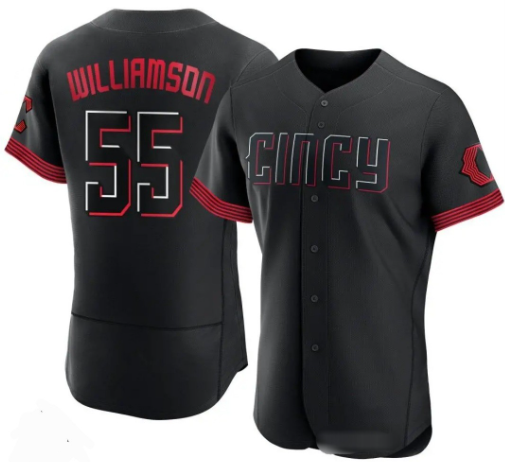 Cincinnati Reds #55 Brandon Williamson Black 2023 City Connect Cool Base Stitched Baseball Jerseys