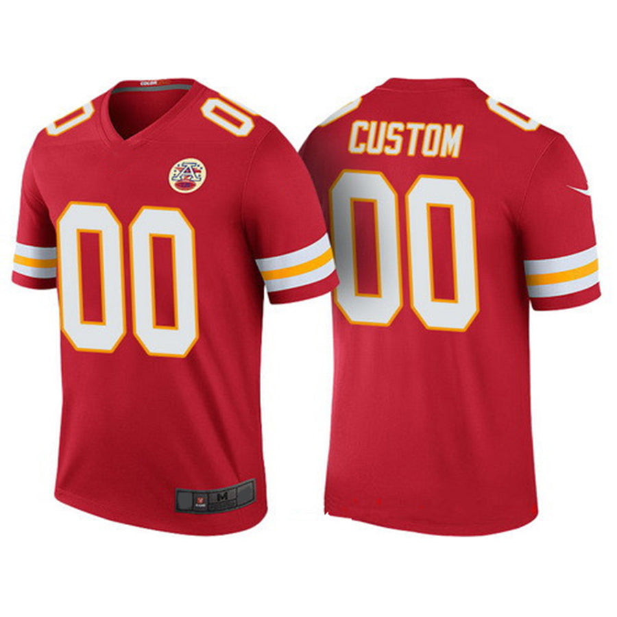 Custom  Kansas CityChiefs Red Color Rush Legend Limited Jersey American Jerseys Stitched Jersey Football Jerseys