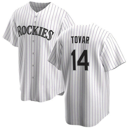 Colorado Rockies #14 Ezequiel Tovar White Cool Base Stitched Baseball Jersey