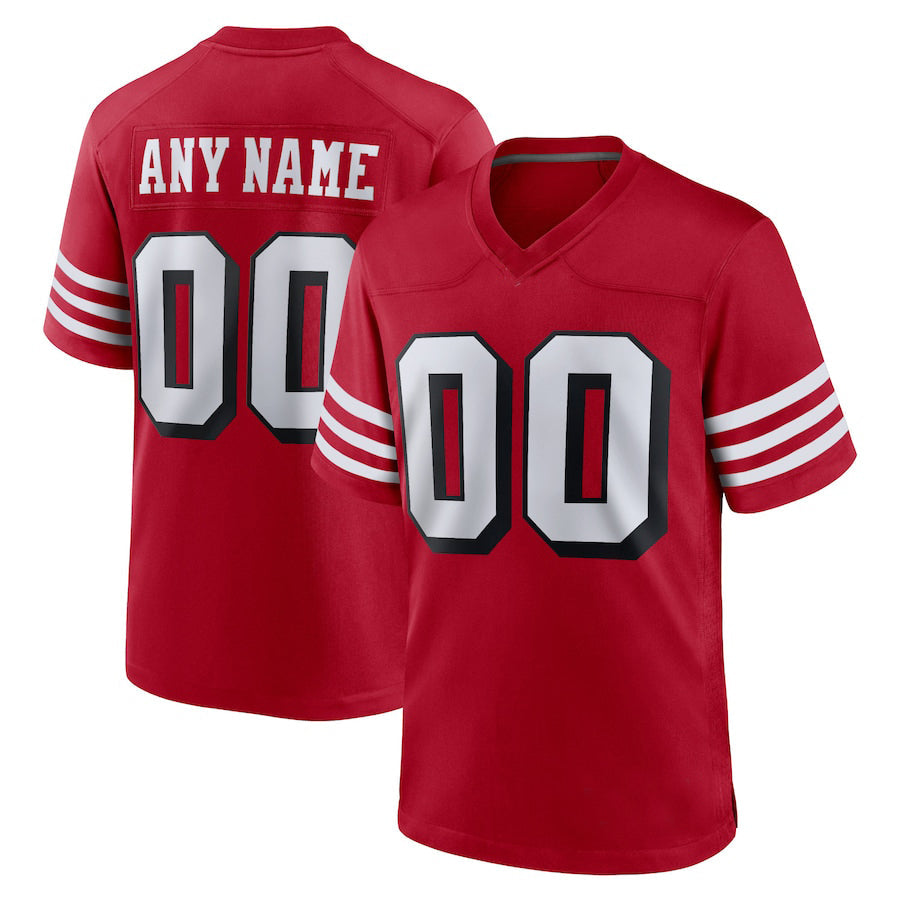 Custom San Francisco 49ers New Red Black Stitched American Football Jerseys 2022