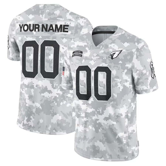 Custom Arizona Cardinals Active Player 2024 F.U.S.E Arctic Camo Salute To Service Limited Stitched Football Jersey