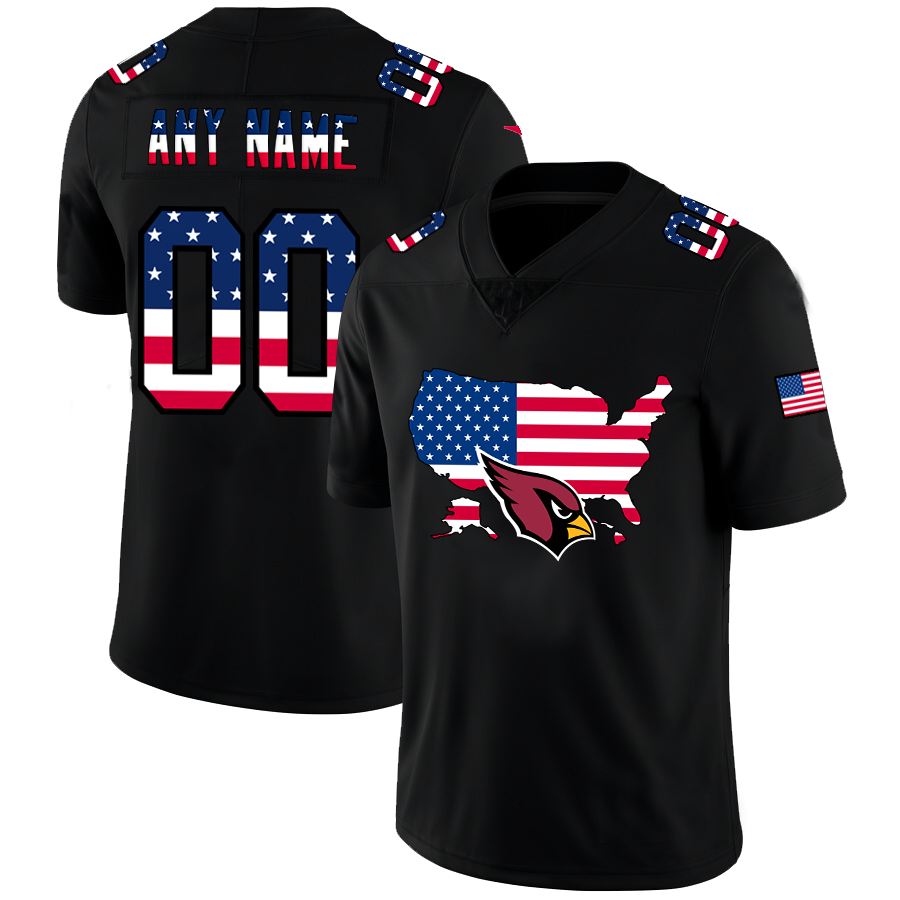 Custom Arizona Cardinal Black Limited Fashion Flag Stitched Football Jerseys