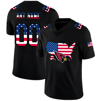 Custom Arizona Cardinal Black Limited Fashion Flag Stitched Football Jerseys