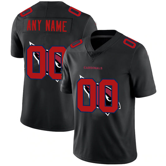 Custom Arizona Cardinal Jersey Limited Black Vapor Untouchable Team Big Logo