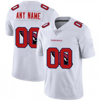 Custom Arizona Cardinal Jersey Limited White Vapor Untouchable Team Big Logo