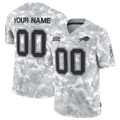 Custom Buffalo  Bills Active Player 2024 F.U.S.E Arctic Camo Salute To Service Limited Stitched Football Jersey