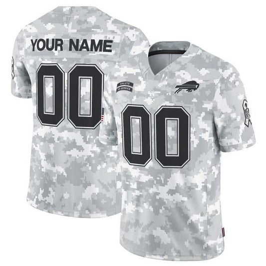 Custom Buffalo  Bills Active Player 2024 F.U.S.E Arctic Camo Salute To Service Limited Stitched Football Jersey