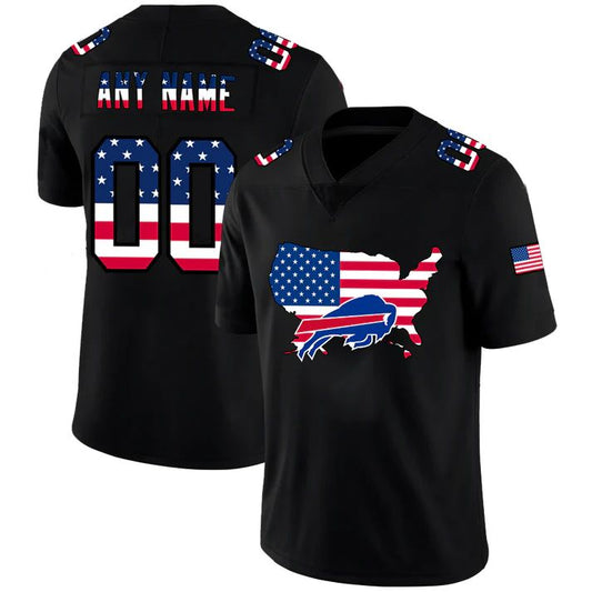 Custom Buffalo  Bills Football Black Limited Fashion Flag Stitched Jersey Football Jerseys