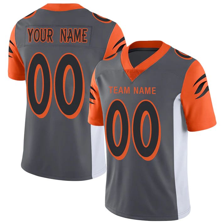 Custom Cincinnati Bengals American Personalize Birthday Gifts Grey Jersey Stitched American Football Jerseys