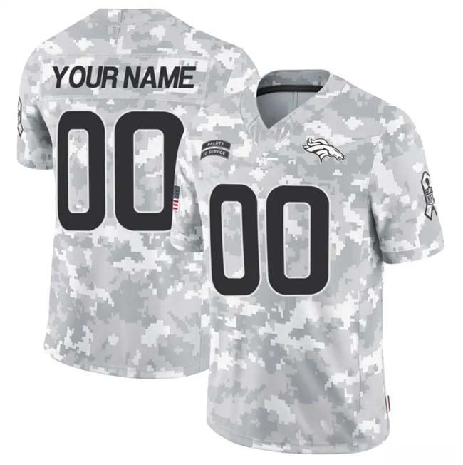 Custom Denver Broncos Active Player 2024 F.U.S.E Arctic Camo Salute To Service Limited Stitched Football Jersey