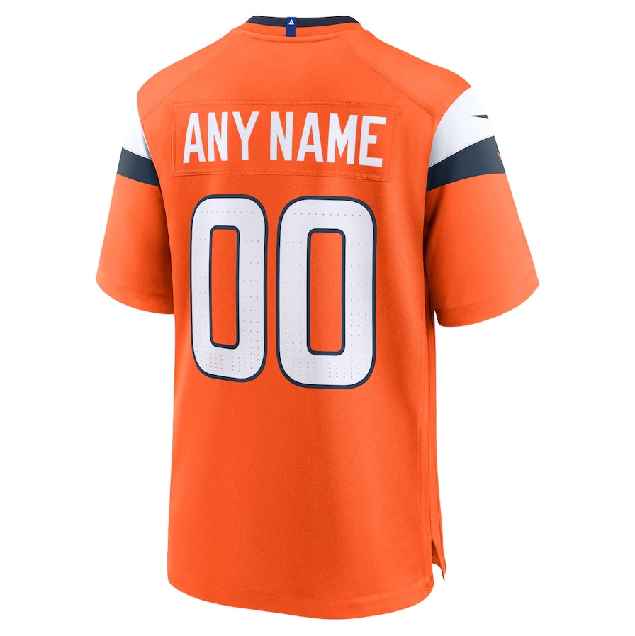 Custom Denver Broncos  Game Jersey - Orange American Football Jerseys