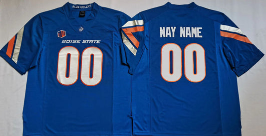 Custom Football Boise State Denver Broncos Blue Jersey Men's Short Sleeve American College Jerseys Football Jerseys