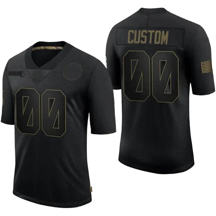 Custom Buffalo  Bills 32 Team Stitched Black Limited 2020 Salute To Service Jerseys Stitched Jersey Football Jerseys