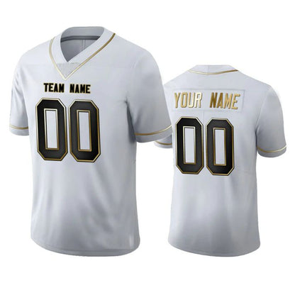 Custom Denver Broncos Any Team and Number and Name White Golden Edition Stitched Jersey American Football Jerseys