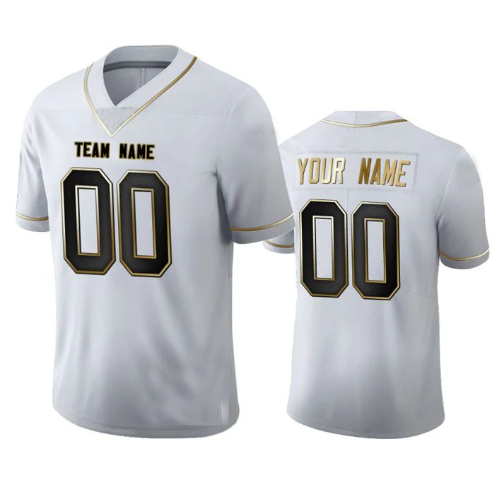 Custom T.Titans  Any Team and Number and Name White Golden Edition American Jerseys Stitched Football Jerseys