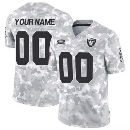 Custom LV.Raiders Active Player 2024 F.U.S.E Arctic Camo Salute To Service Limited Stitched Football Jersey