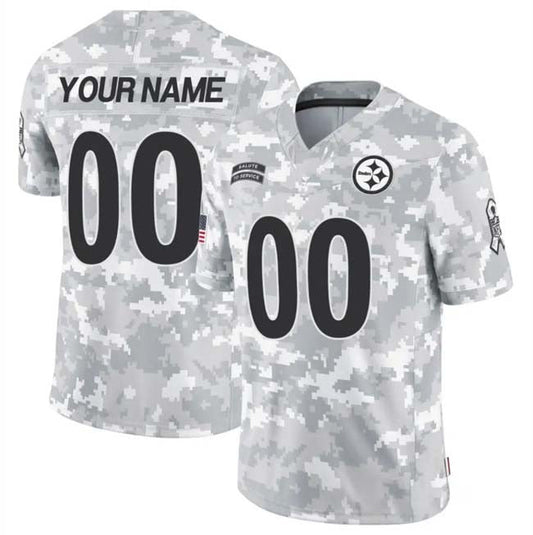 Custom Pittsburgh Steelers Active Player 2024 F.U.S.E Arctic Camo Salute To Service Limited Stitched Football Jersey