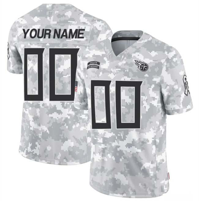 Custom T.Titans Active Player 2024 F.U.S.E Arctic Camo Salute To Service Limited Stitched Football Jersey