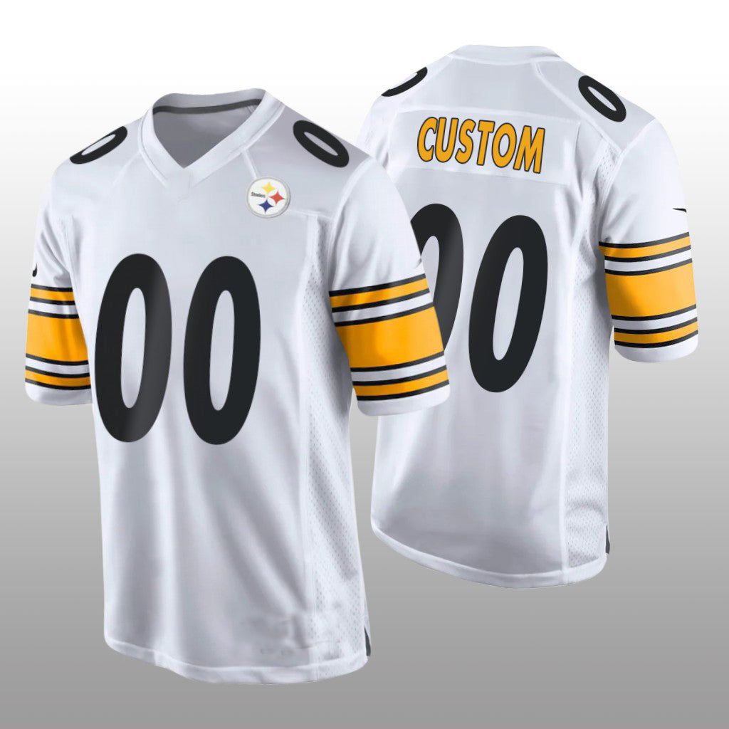 Custom Pittsburgh Steelers White Game Jersey Stitched American Football Jerseys