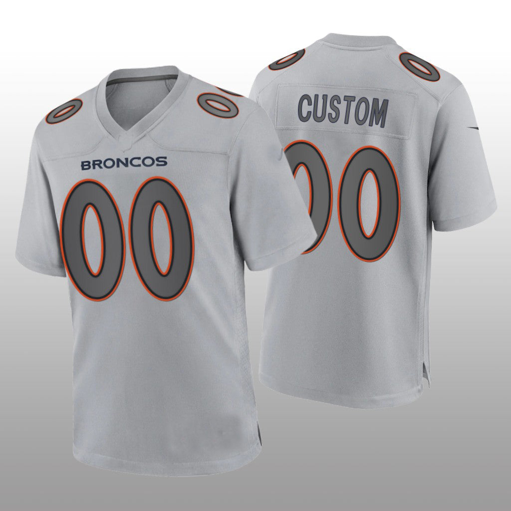 Custom Denver Broncos Gray Atmosphere Game Jersey Stitched American Football Jerseys