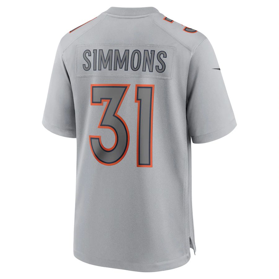 Denver Broncos #31 Justin Simmons Gray Atmosphere Fashion Game Jersey Stitched American Football Jerseys