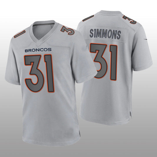 Denver Broncos #31 Justin Simmons Gray Atmosphere Game Jersey Stitched American Football Jerseys