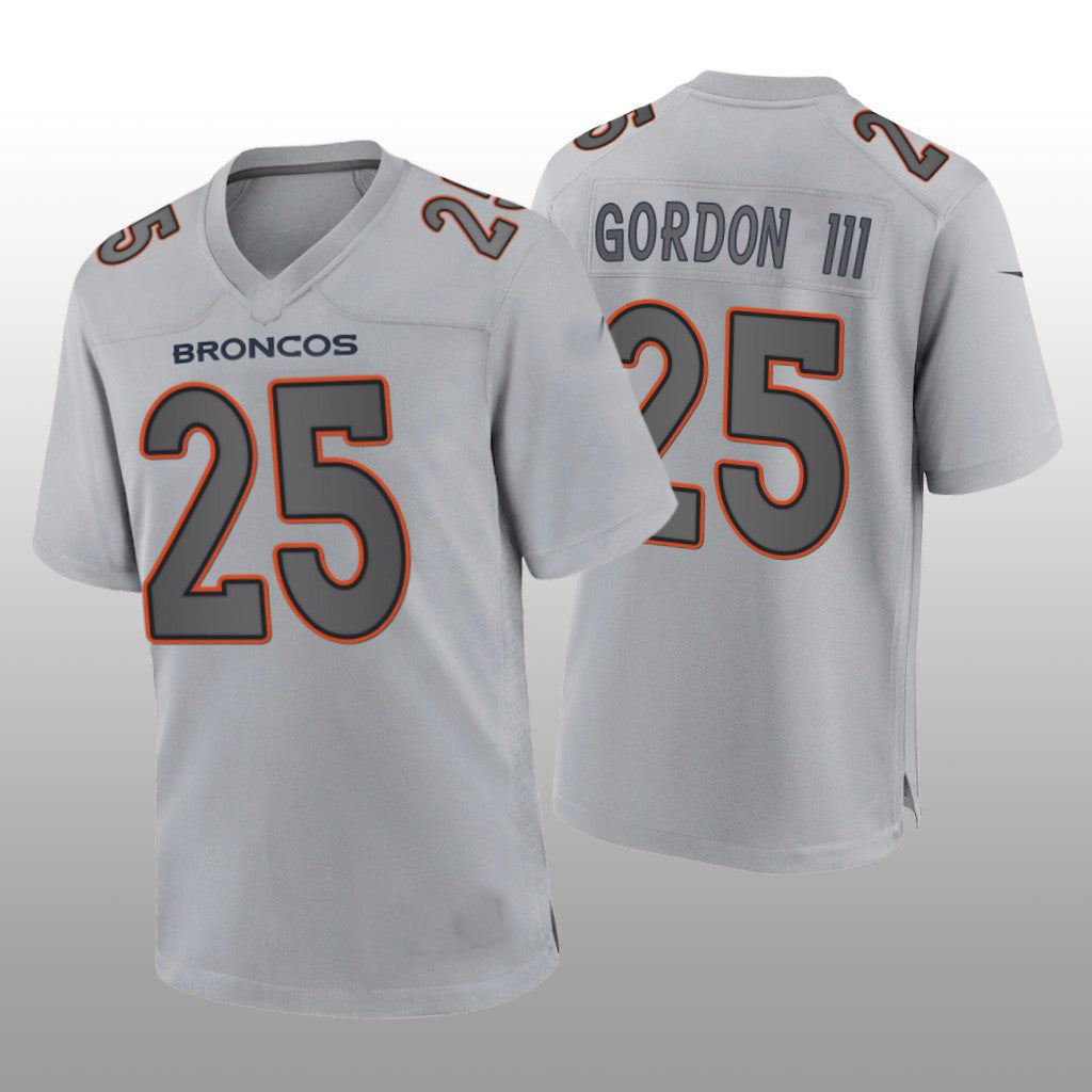 Denver Broncos #25 Melvin Gordon III Gray Atmosphere Game Jersey Stitched American Football Jerseys