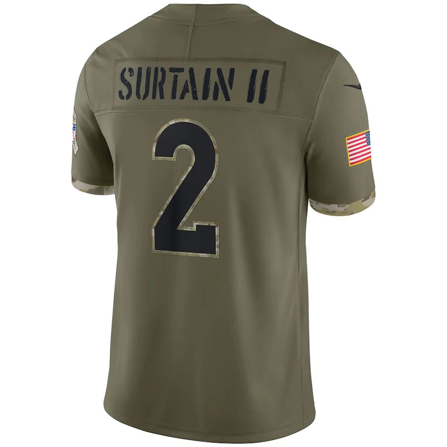 Denver Broncos #2 Patrick Surtain II Olive 2022 Salute To Service Limited Jersey Stitched American Football Jerseys