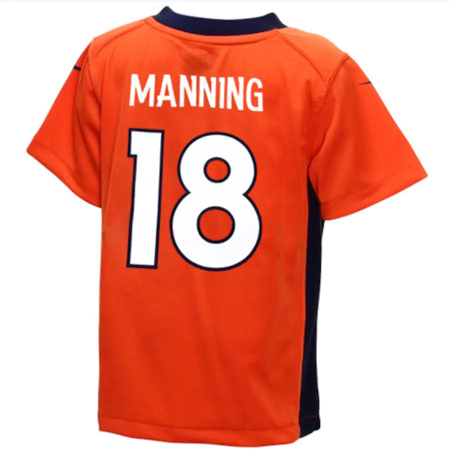 Denver Broncos #18 Peyton Manning Orange Game Jersey Stitched American Football Jerseys