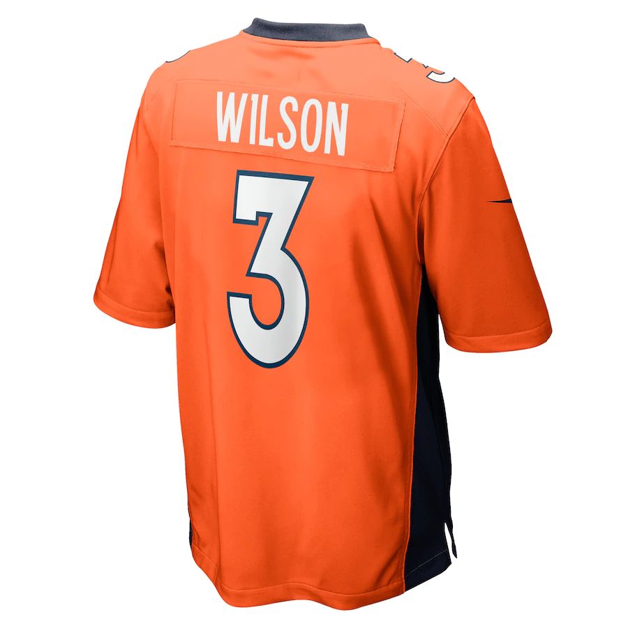 Denver Broncos #3 Russell Wilson Orange Game Jersey Stitched American Football Jerseys