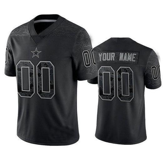 Custom Dallas Cowboys Active Player Black Reflective Limited Stitched Football Jerseys